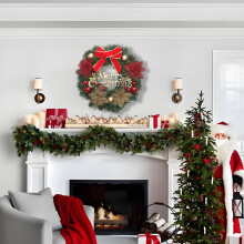 Kerstkrans met tafereel, PVC, 40 cm, 1 stuk
