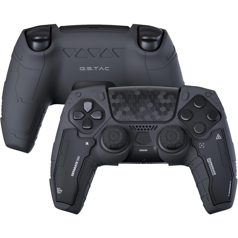 G.s.tac Tactical Ps5 Controller Skin Set Â Anti-Slip Silicone Cover With 2 Thumb Grips & 2 Stickers, Compatible With Ps5 Black 9773935226159