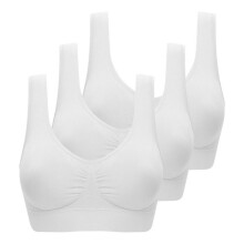 Lot de 3 soutiens-gorge de sport pour femme, idéal pour le yoga, le fitness et la course à pied. Sans armatures, disponibles en tailles S à 6XL.