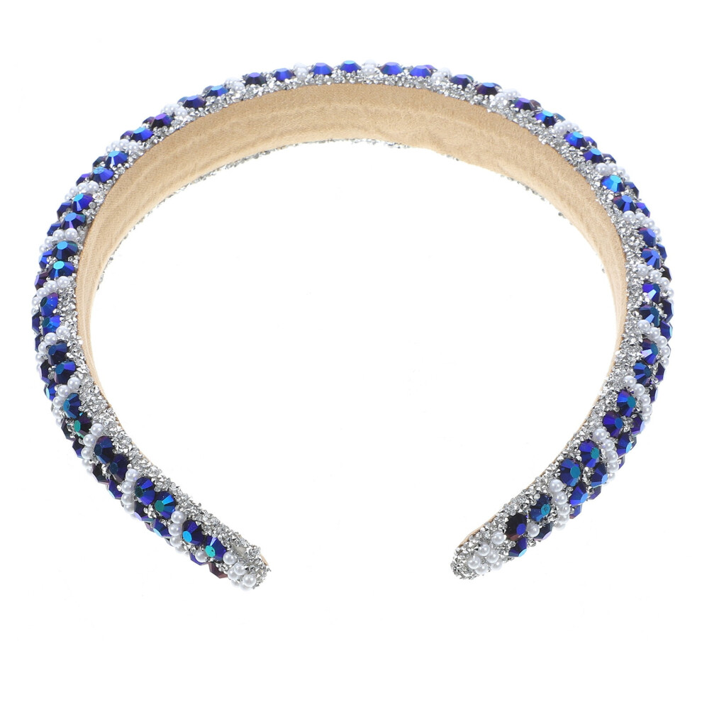 1Pack Formal Headbands for Women Blue Color Plastic and Polyester Comfortable Wear for Special Occasions