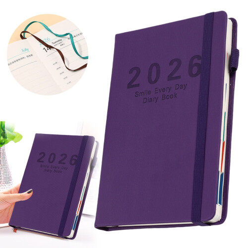 2026 Weekly & Monthly Planner Notebook, Vertical Patterned Strap, 5.7"x8.4", Compatible with Office/Home/School 1