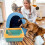 Cat Litter Box Semi-Enclosed Small 1 Set 3
