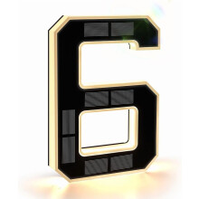 9" Solar Lighted House Numbers for Outside, Waterproof LED Address Signs, Modern Illuminated Exterior Numbers (4-Black, 9IN), compatible with