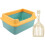 Cat Litter Box Semi-Enclosed Small 1 Set 7