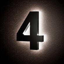 Numéros de maison rétroéclairés en acier inoxydable à LED, 12,7 cm (5 pouces)