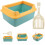 Cat Litter Box Semi-Enclosed Small 1 Set 6