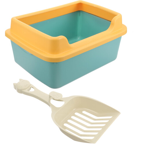 Cat Litter Box Semi-Enclosed Small 1 Set 1