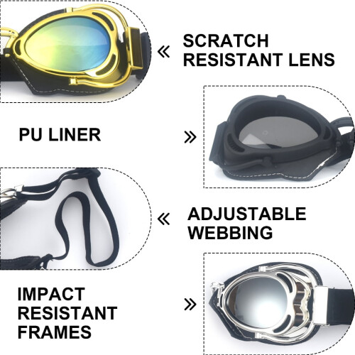 Motorcycle Goggles PC Lens Adjustable Strap 2