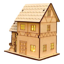 Wooden Christmas Village House DIY Kit Paintable 1pc