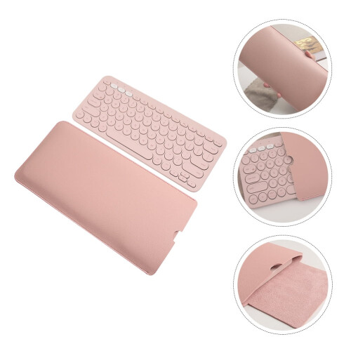 Durable PU Keyboard Sleeve Pink Protective Cover Portable and Compact