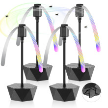 Fly Repellent Table Fans with Holographic Blades for Outdoor Dining, Picnic, BBQ, Parties (4 Pack Black)
