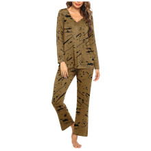 2-teiliger Damen-Pyjama mit Print, Loungewear-Set für Damen, Langarm-Pyjama-Set, Homewear, Größen S-3XL