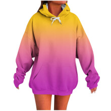 Sweat-shirt à capuche imprimé à manches longues pour femme, style décontracté, avec poche et coupe classique. Confortable et idéal au quotidien.