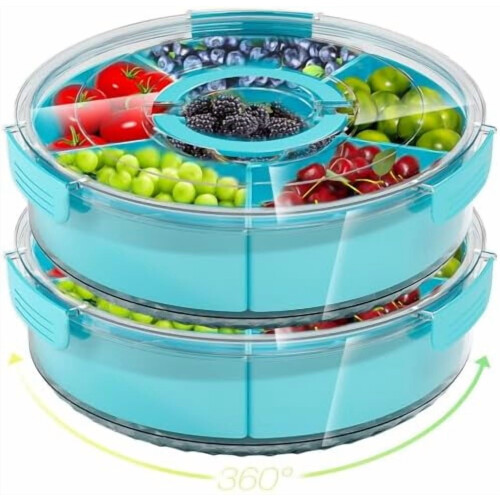 Roterande snackslåda med 6 fack och lock