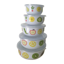 5 Pieces Mixing Bowl Set Fruits Salad Bowl Rice Bowl Multipurpose with Lids Food Storage Container for Food Biscuits Pancakes