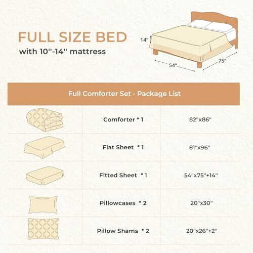Full Size Comforter Set Beige 7-Piece All-Season 1