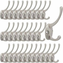 Lot de 32 crochets doubles en zinc avec 64 vis