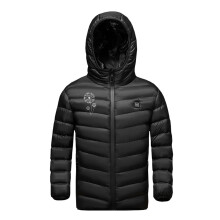 Heated Hooded Jacket for Kids & Teens, USB-Charged, Washable, Intelligent Constant Temp, Compatible with USB Power Banks