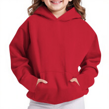Sweat à capuche unisexe QLEICOM pour enfants, oversize, en polaire avec poche, pull chaud et décontracté pour les 4-13 ans