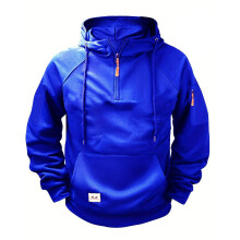 Herren-Kapuzenpullover mit Reißverschluss und Ärmeltasche – Stylischer Freizeitpullover für Sport und Outdoor – 100 % Polyester, bequeme