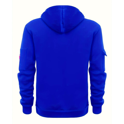 Moletom masculino com capuz SYMOID, liso, para outono e inverno, com bolso e zíper. 2