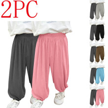 2Packs Breathable Pants for Kids Loose Casual Mosquito-Proof Pants For Boys And Girls Toddler Summer Pants