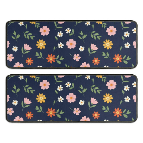 Tapete de cozinha conjunto com 2 peças – 43 x 119 cm (17 x 47 polegadas), antiderrapante e anti-fadiga.