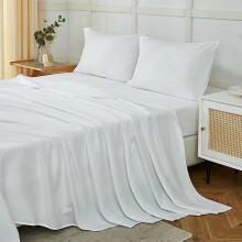 Weißes Kingsize-Bettwäscheset, 4-teilig, superweiche Mikrofaser-Bettwäsche, knitterarm, 14 tiefe Taschen für Kingsize-Betten (Kingsize, Weiß)