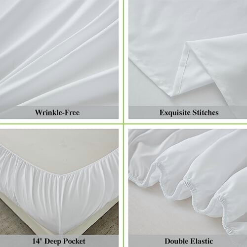 Ensemble de draps gris pour lit King, 6 pièces, en microfibre 2