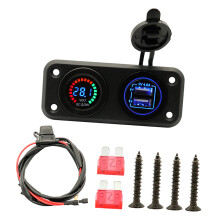 Universal Dual 2 Port USB 5V 4.8A Car Charger Adapter+ LED Voltmeter
