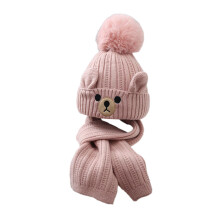 Kids Winter Hat Scarf Set Knitted Beanie Cap for 3-9 Years Old Climbin