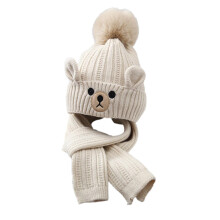 Kids Winter Hat Scarf Set Knitted Beanie Cap for 3-9 Years Old Climbin