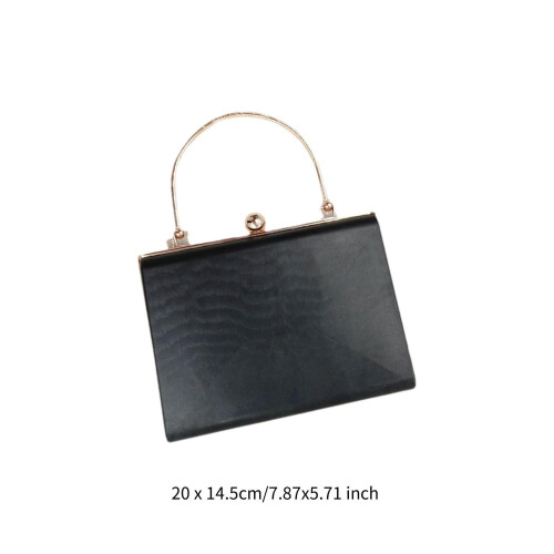Clutch Purse Black Rectangular Evening Bag for Night Out Birthday Gift 1