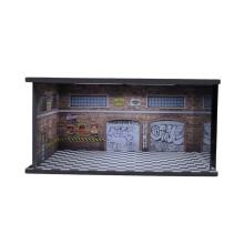 Auto Repair Shop Decorative with LED Light 1/64 Scale Model Car Displa