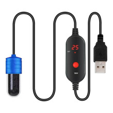 Small Fish Tank Heater USB Charging LED Digital Display 15-34 C Adjus
