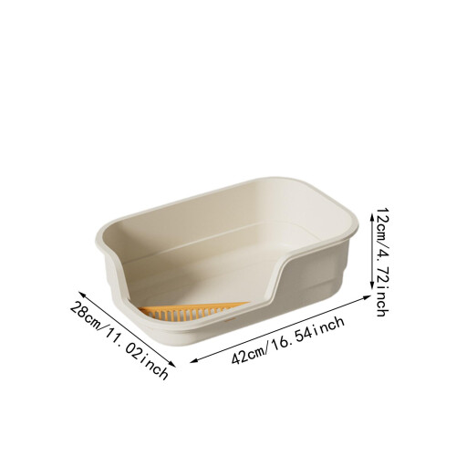 Open Cats Litter Boxes Cat Litter Container Bedpan Sides Anti Splash C 1