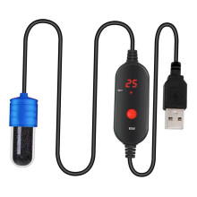 Small Fish Tank Heater USB Charging LED Digital Display 15-34 C Adjus