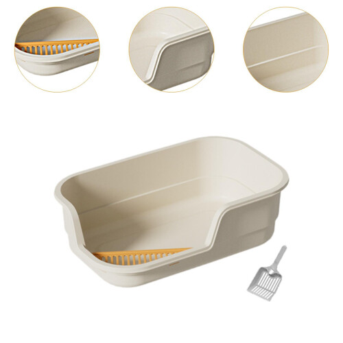 Open Cats Litter Boxes Cat Litter Container Bedpan Sides Anti Splash C 2