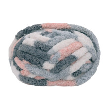 Thick Chunky Yarn DIY Jumbo Yarn for Knitted Cushion Crochet Gray Whit