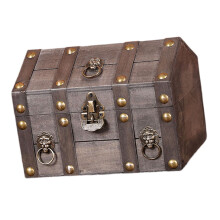 Pirate Treasure Chest with Lock Trinket Box Unique Handmade Storage Bo