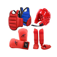 4Pcs Karate Sparring Gear with Padded Boxing Gloves Thickened Body Pro