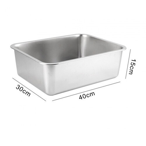 Stainless Steel Cat Rabbit Litter Box Smooth Edge Rustproof Kitten Pot 1