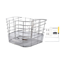 Stainless Steel Bike Basket Front Mount Portable for Riding Camping St