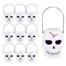 Halloween Skull Head Buckets Trick Treat Jars for Girls Boys Carnivals
