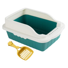 Pet Litter Tray Pan with Scooper Kitty Small Animals Open Top Cat Litt