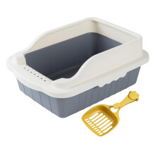 Pet Litter Tray Pan with Scooper Kitty Small Animals Open Top Cat Litt