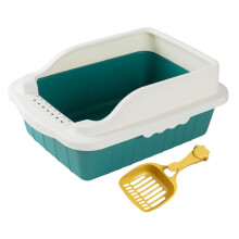 Pet Litter Tray Pan with Scooper Kitty Small Animals Open Top Cat Litt