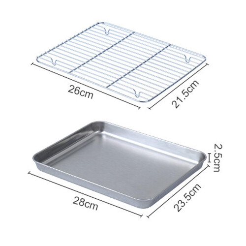 Baking Sheet Pan with Rack Stainless Steel Durable Cookie Pan for Rest 1