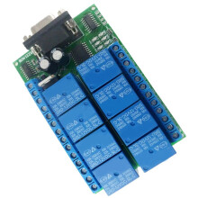 8 CH RS232 Relay Board PC USB UART DB9 Remote Control for PLC Home Garage Door Car Farm Motor