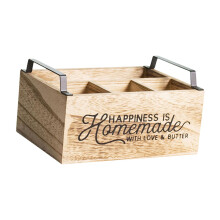 Utensils Holder Wooden Storage Organizer Box for Counter Parties Dinin